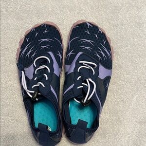 Navy and Purple water Shoes purchased from Target (size 35/6)